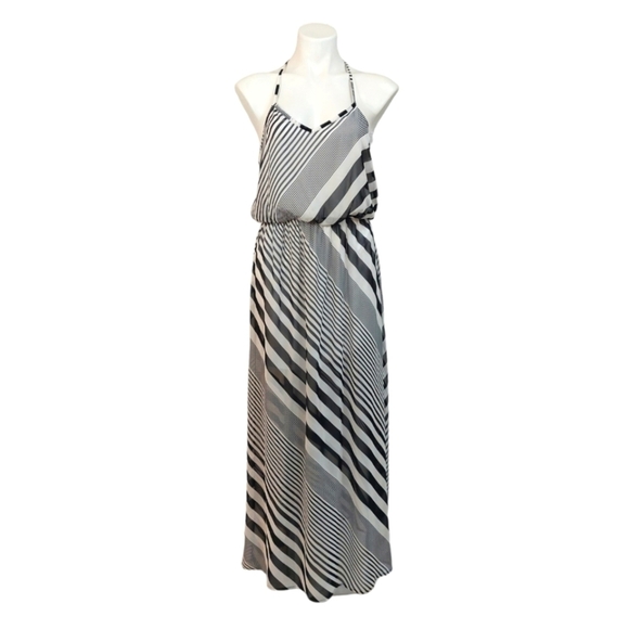 Arden B Striped Halter Maxi Dress Women's Sz Small Summer Casual - Picture 3 of 7